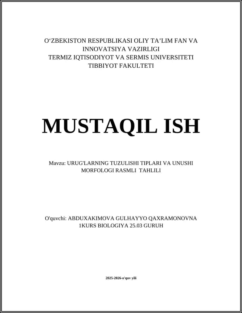 URUG'LARNING TUZULISHI TIPLARI VA UNUSHI MORFOLOGI RASMLI TAHLILI 1