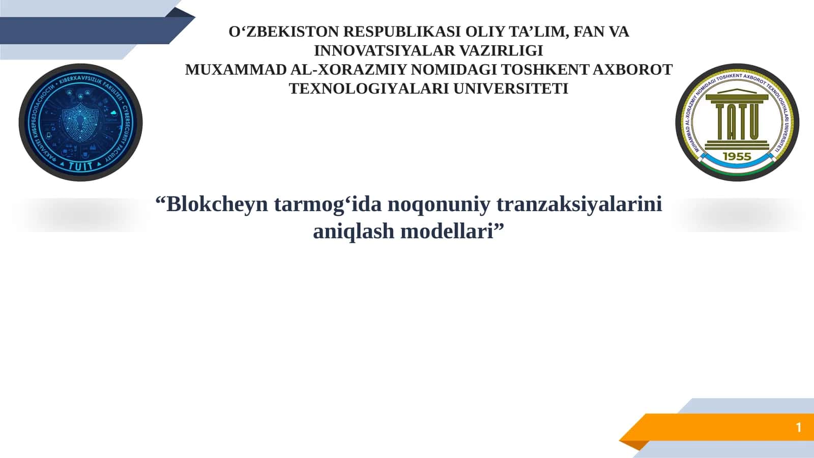 Blokcheyn tarmog‘ida noqonuniy tranzaksiyalarini aniqlash modellari 1