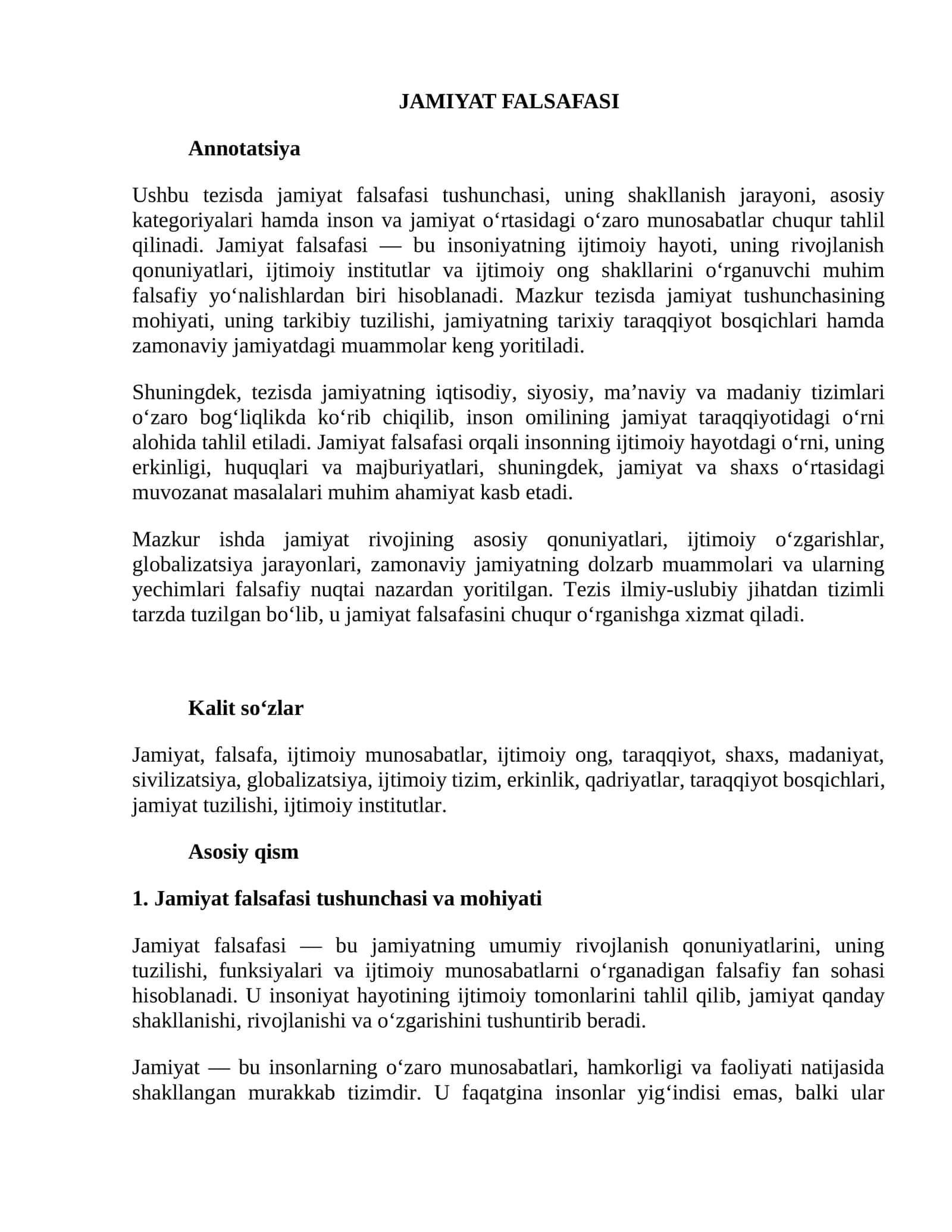 JAMIYAT FALSAFASI 1
