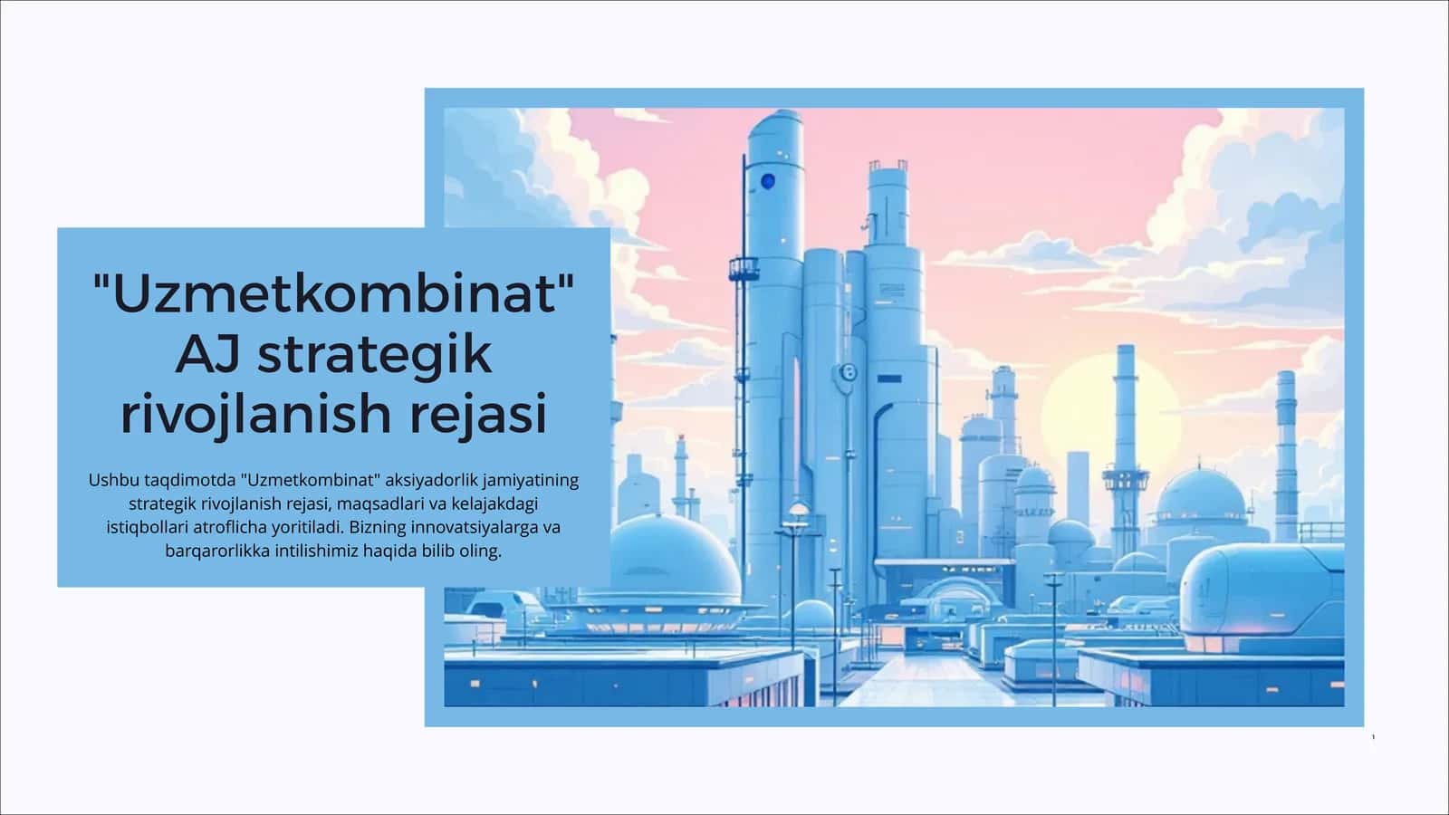 "Uzmetkombinat" AJ strategik rivojlanish rejasi 1