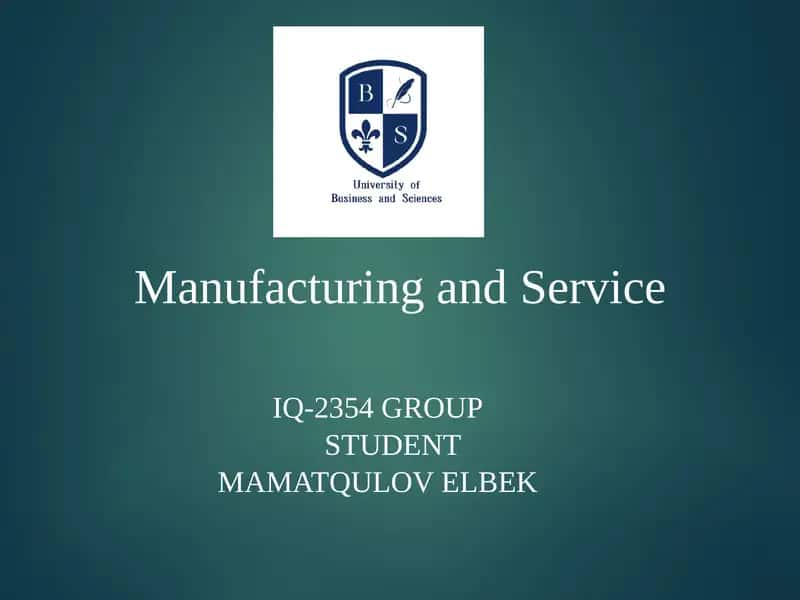 Difference between Manufacturing and Service Operations 1