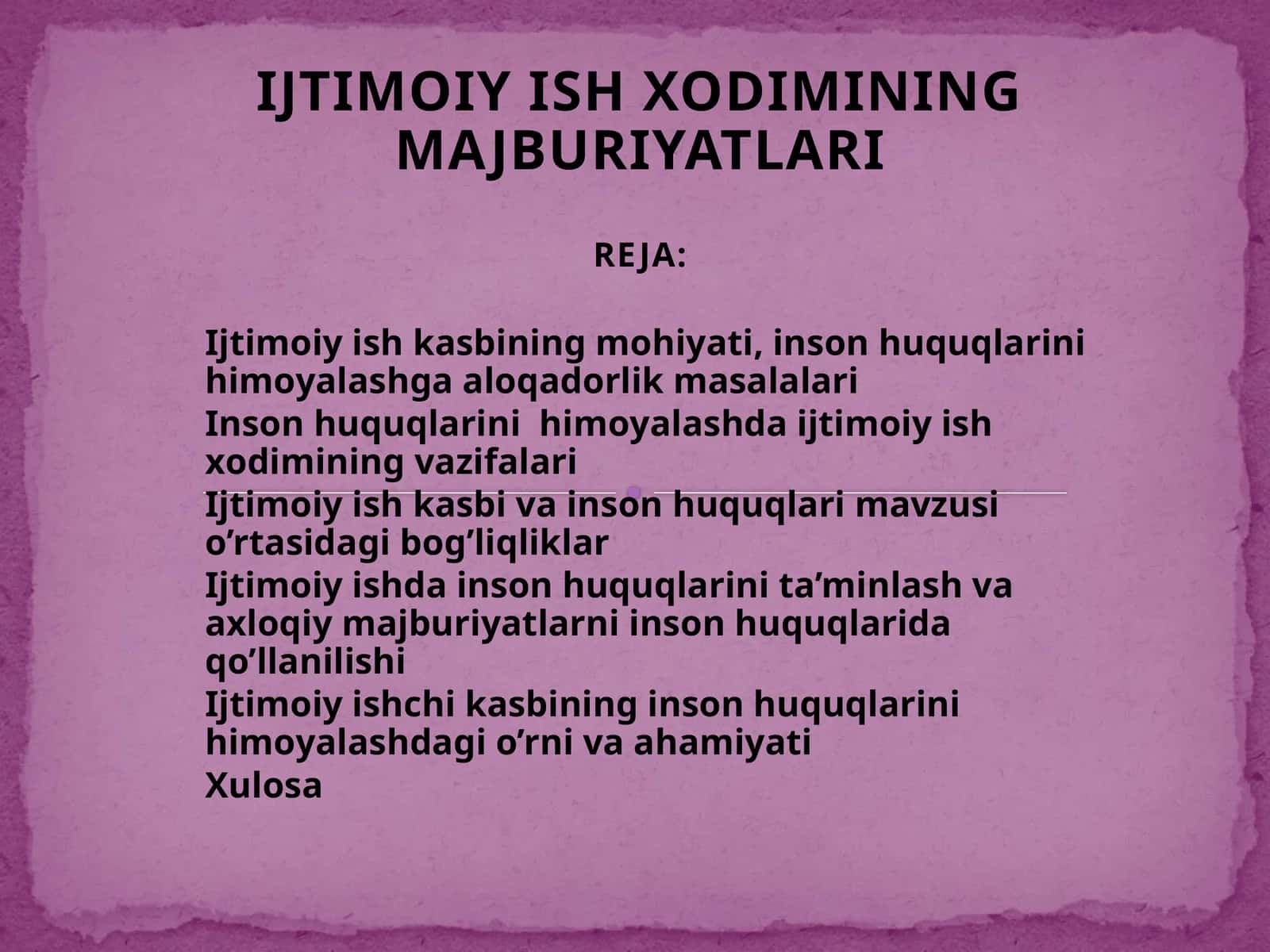 Ijtimoiy Ish Xodimining Majburiyatlari 1