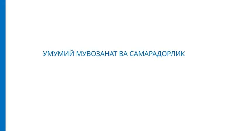 Умумий Мувозанат ва Самарадорлик 1