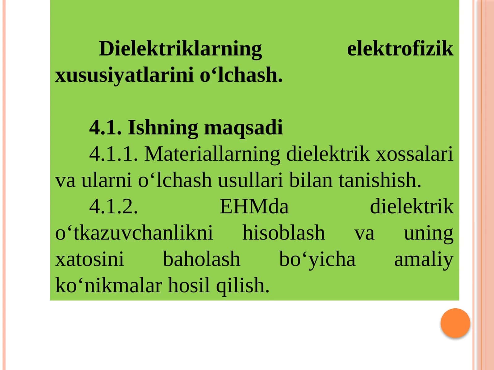 Dielektriklarning elektrofizik xususiyatlarini o‘lchash 1