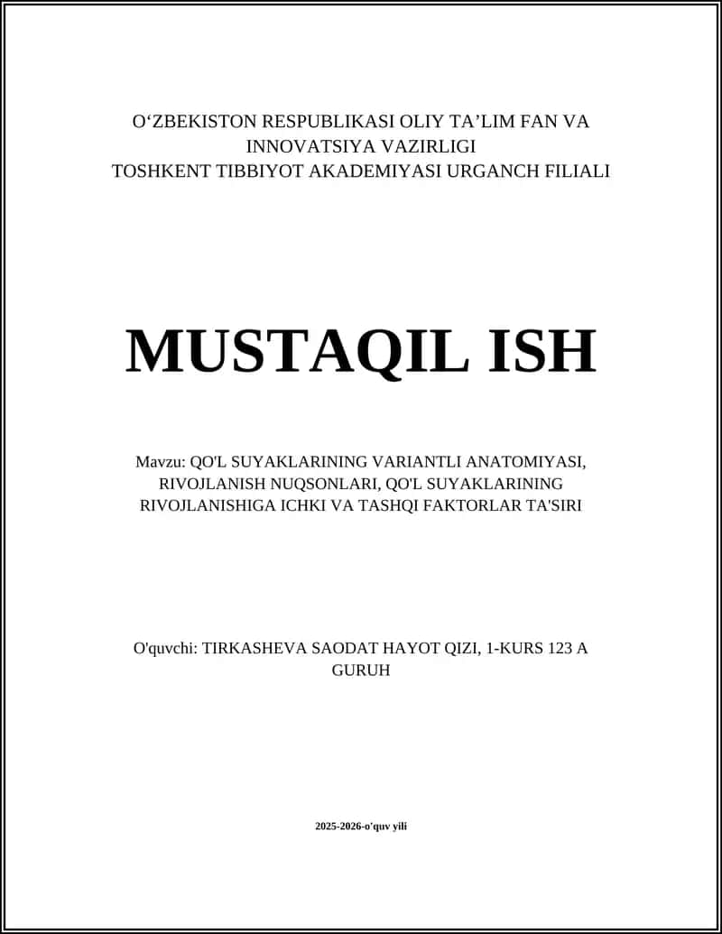 Qo'l suyaklarining Variantli Anatomiyasi 1