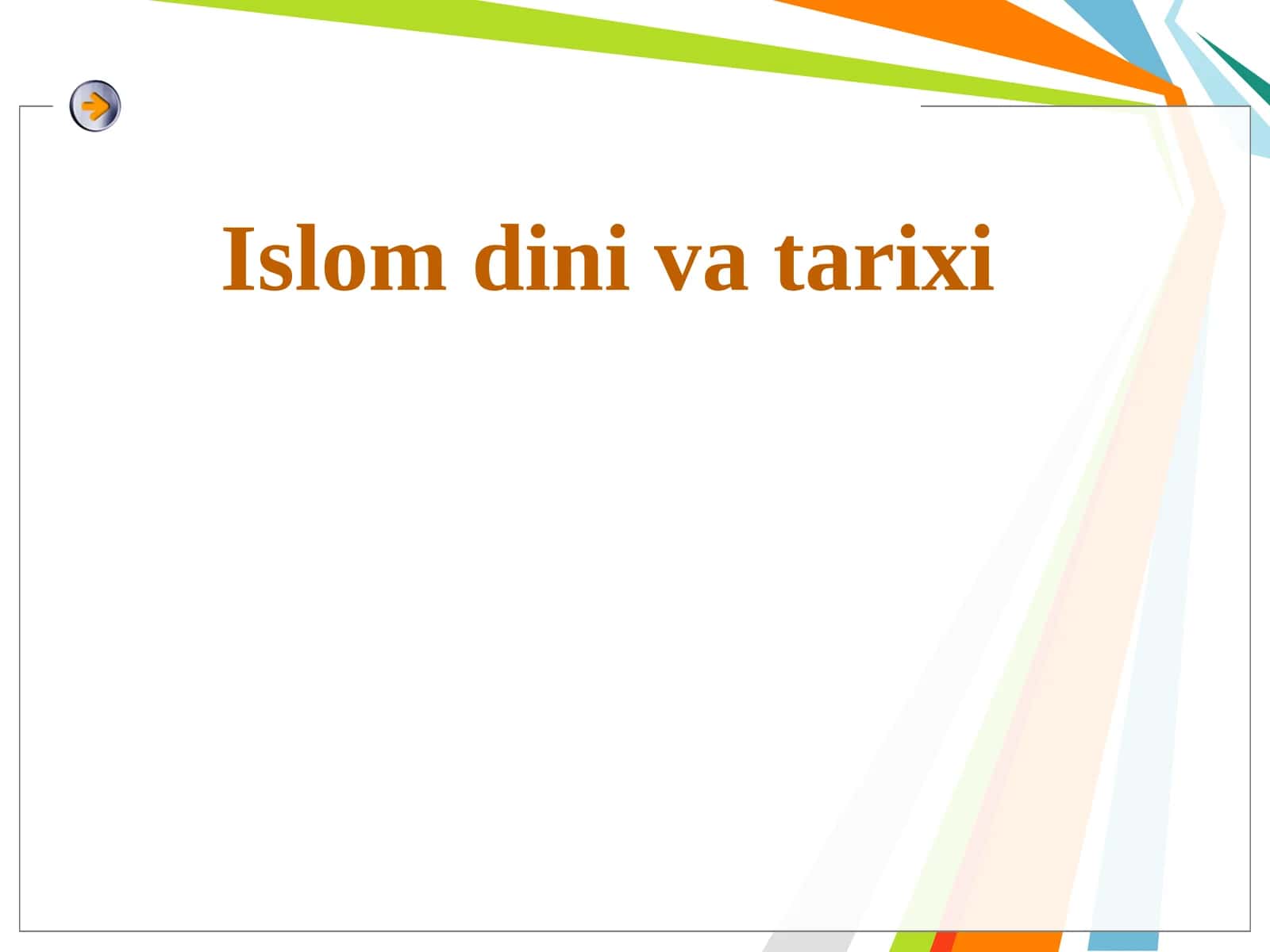 Islom dini va tarixi 1