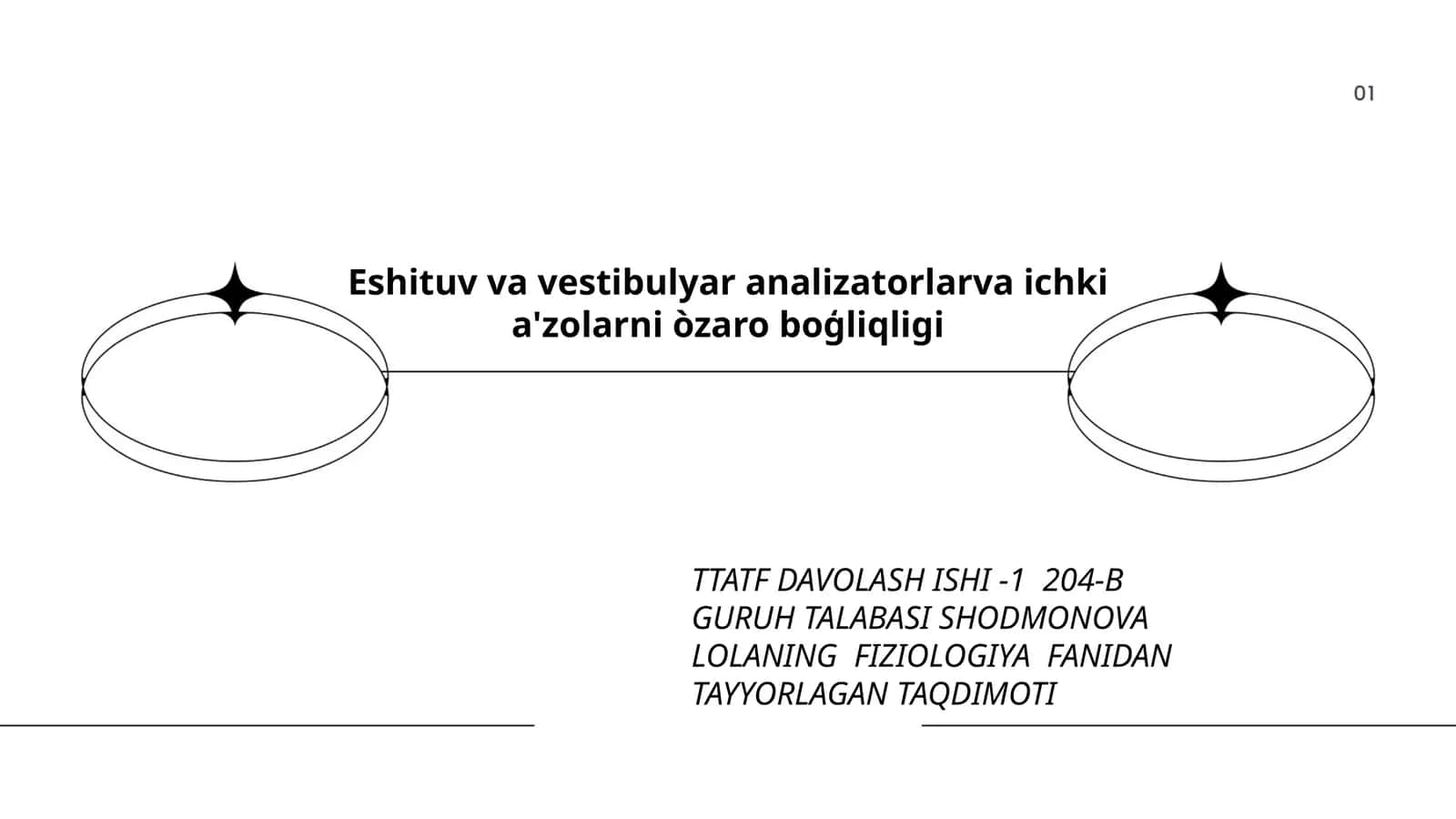 Eshituv va vestibulyar analizatorlarva ichki a'zolarni òzaro boģliqligi 1
