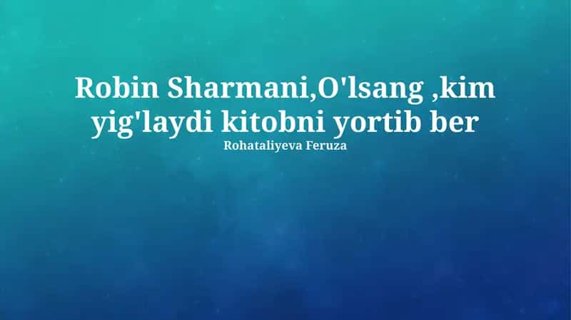 O'zgarish va rivojlanish 1