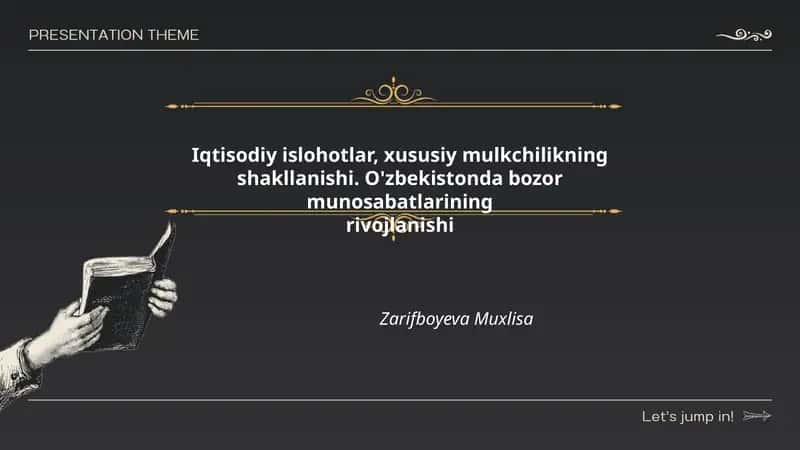 Iqtisodiy islohotlar, xususiy mulkchilikning shakllanishi 1