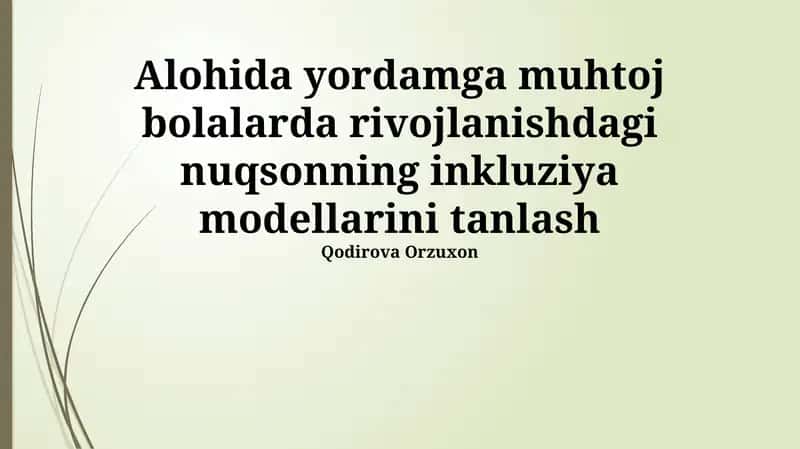 Maxsus Yordamga Muhtoj Bolalardagi Rivojlanish Buzilishlari 1