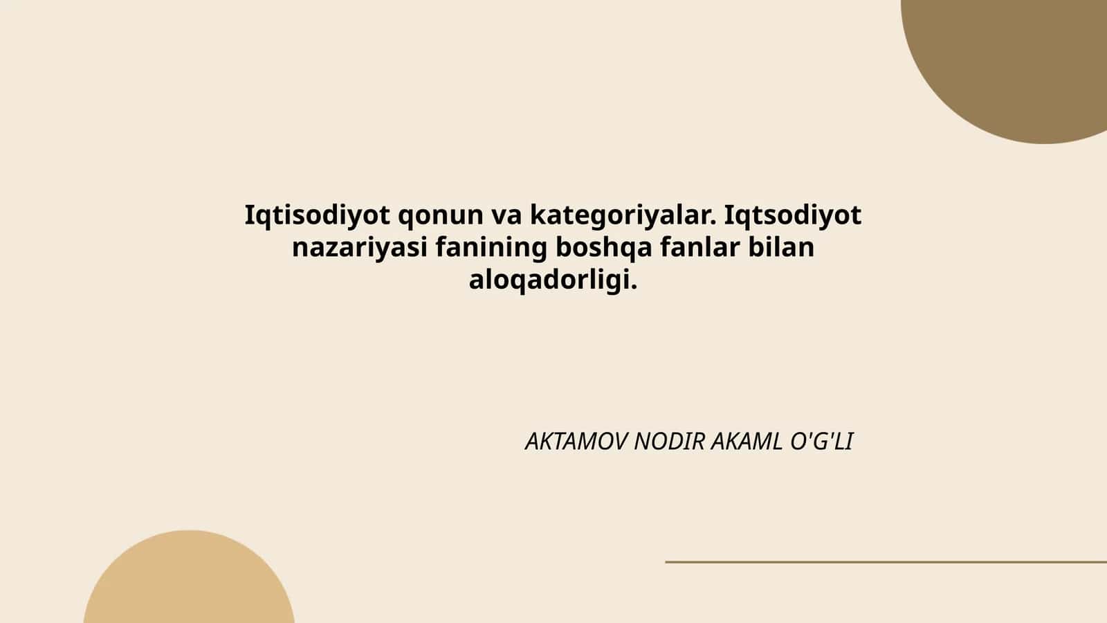Iqtisodiyot qonun va kategoriyalar. Iqtsodiyot nazariyasi fanining boshqa fanlar bilan aloqadorligi 1