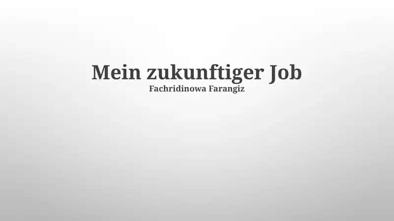 Mein zukunftiger Job 1