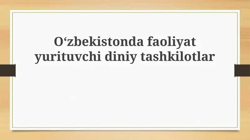 O'zbekistonda diniy tashkilotlar 1