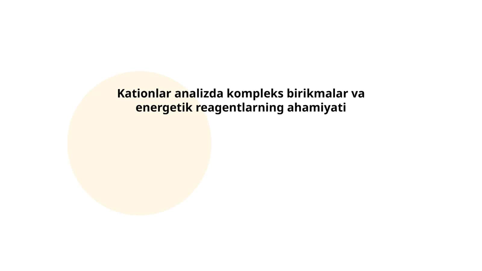 Kationlar analizda kompleks birikmalar va energetik reagentlarning ahamiyati 1