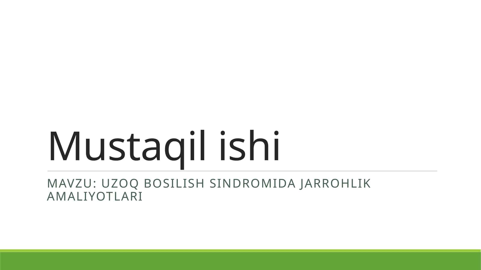 Uzoq bosilish sindromida jarrohlik amaliyotlari 1