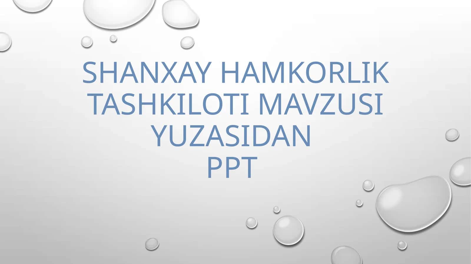 Shanxay Hamkorlik Tashkiloti Faoliyati 1