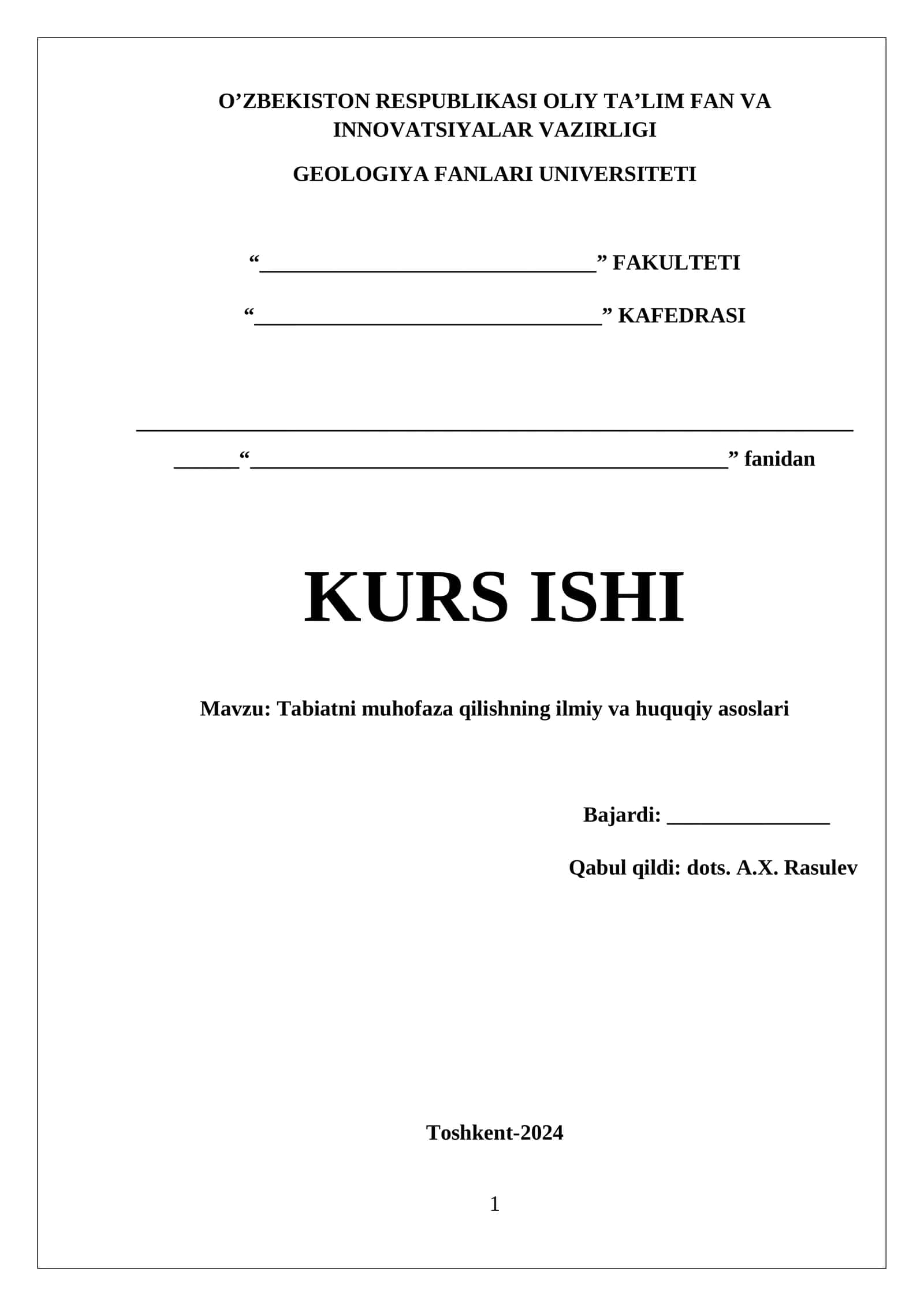 Tabiatni muhofaza qilishning ilmiy va huquqiy asoslari 1