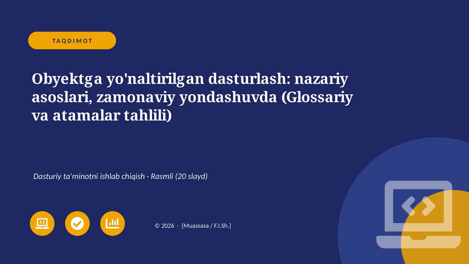 Obyektga yo'naltirilgan dasturlash: nazariy asoslari, zamonaviy yondashuvda (Glossariy va atamalar tahlili) 1