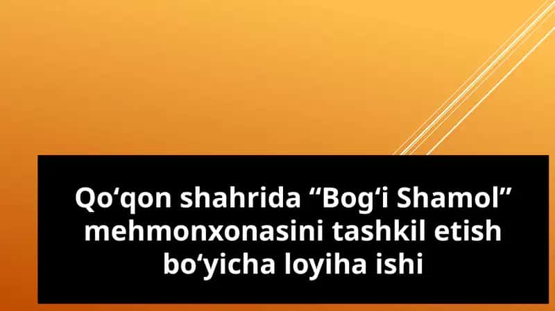 mehmonxonasini tashkil etish boʻyicha loyiha ishi 1