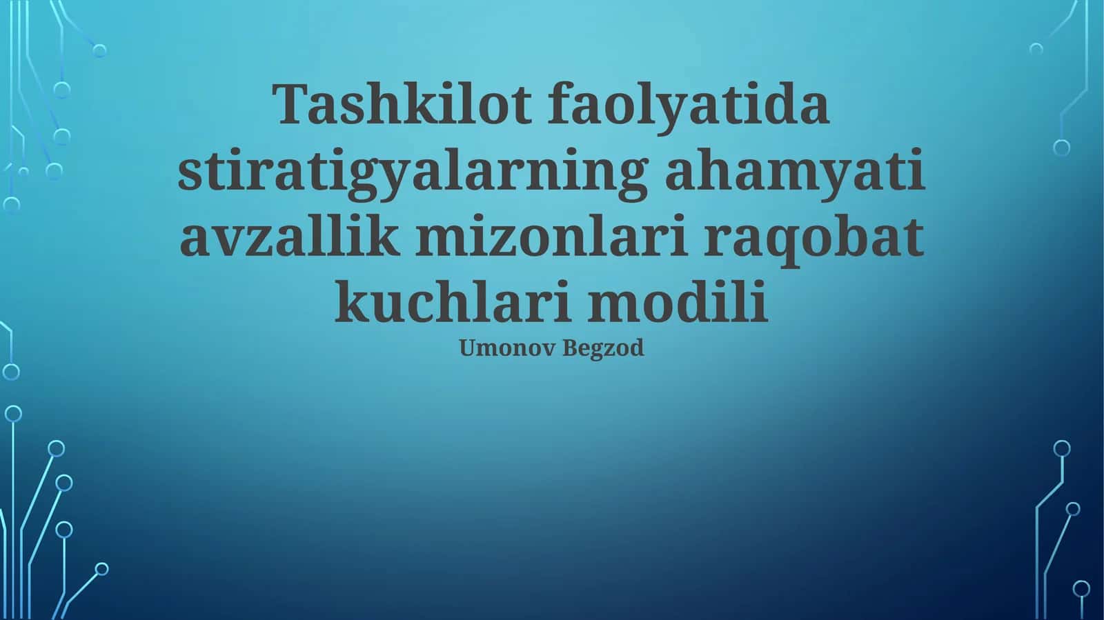 Strategiyaning ahamiyati va afzallik mezonlari 1