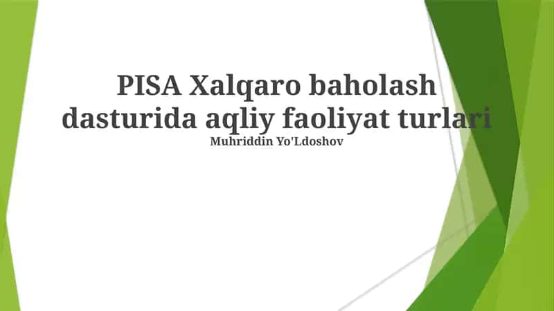 PISA Xalqaro baholash dasturi 1