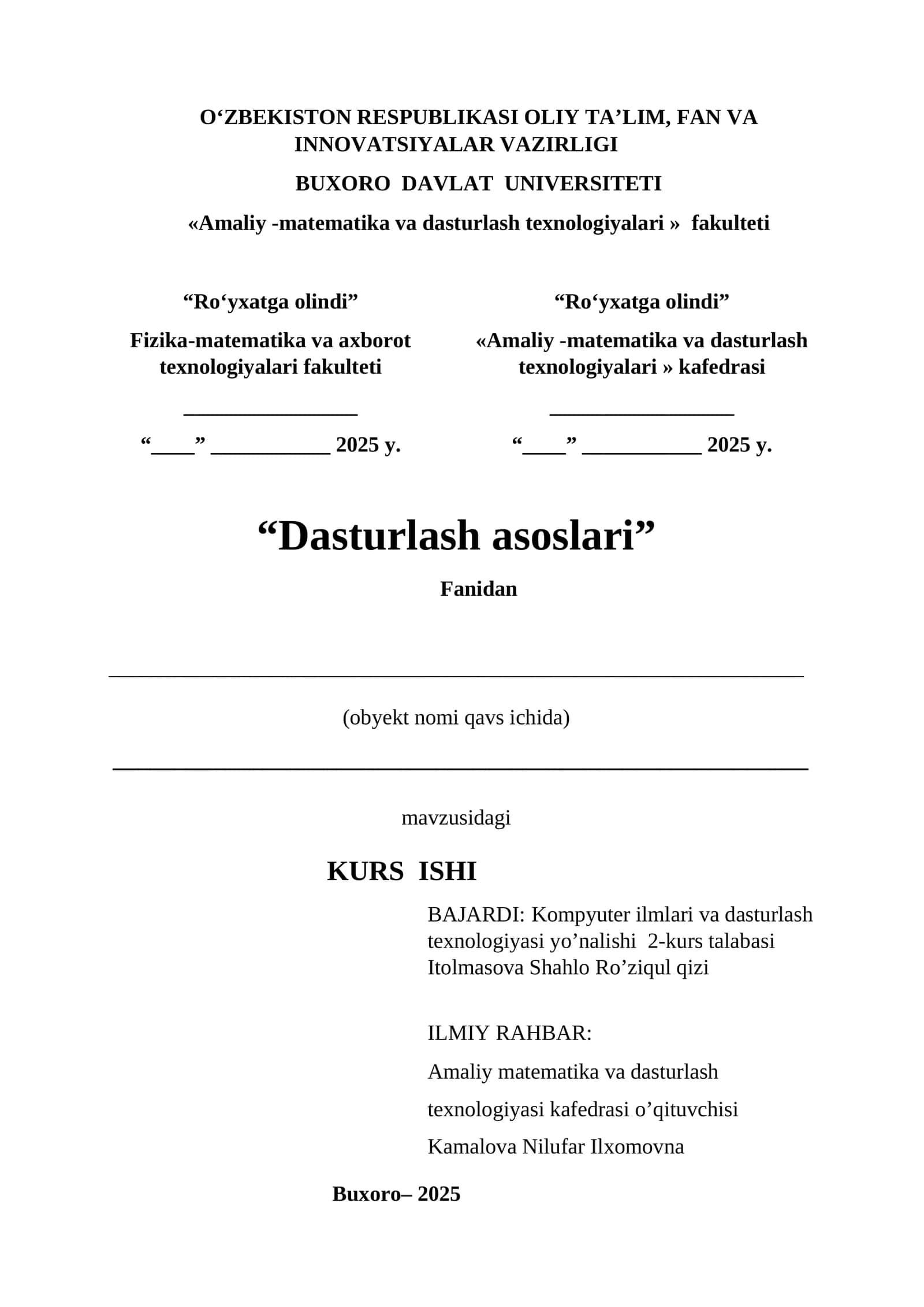 KURS ISHI 1