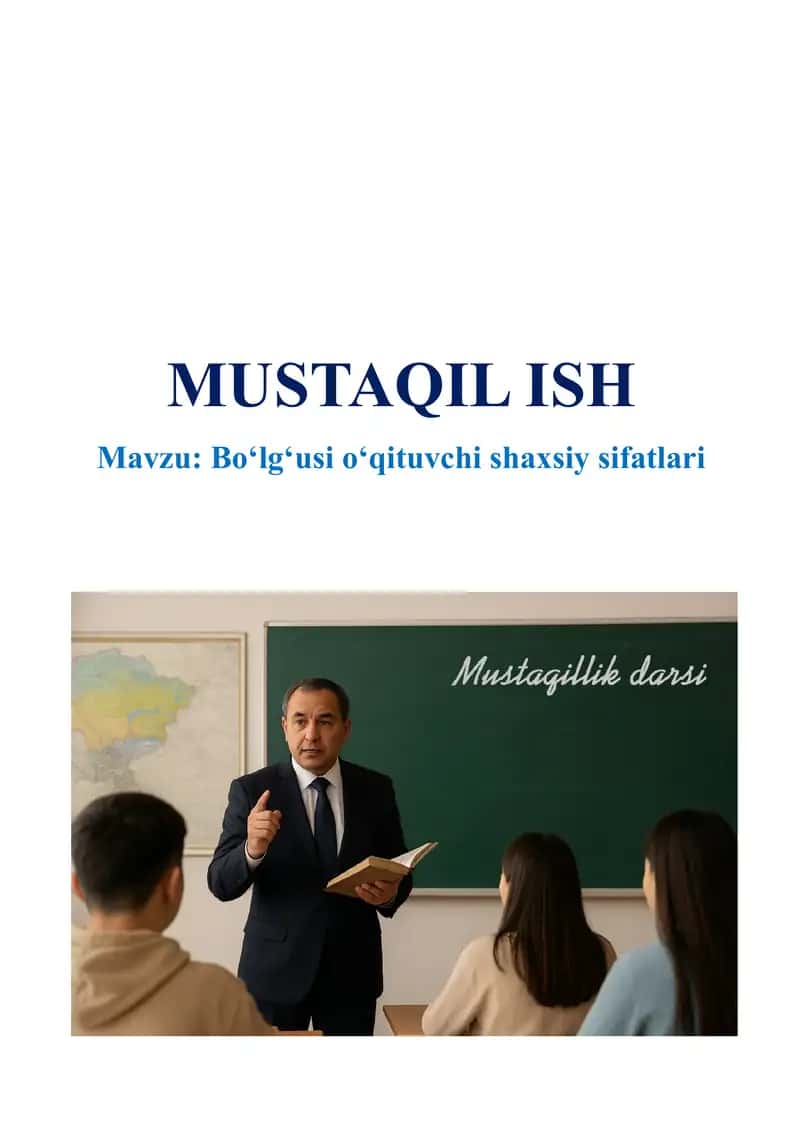 Bo'lg'usi o'qituvchi shaxsiy sifatlari (Бўлғуси ўқитувчининг шахсий сифатлари) 1