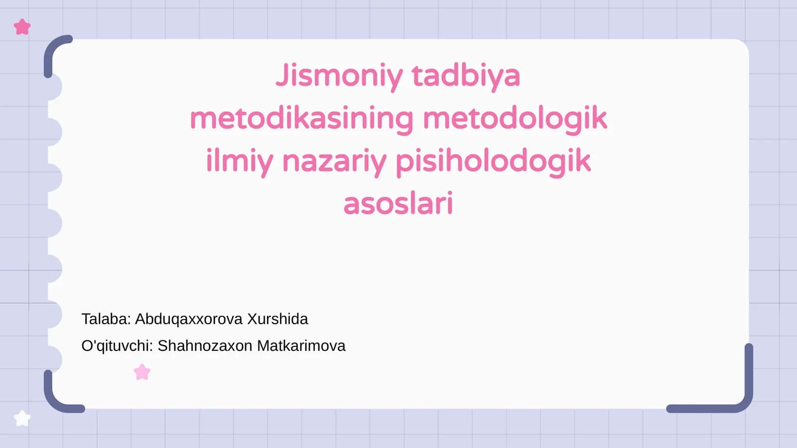 Jismoniy tadbiya metodikasining metodologik ilmiy nazariy pisiholodogik asoslari 1
