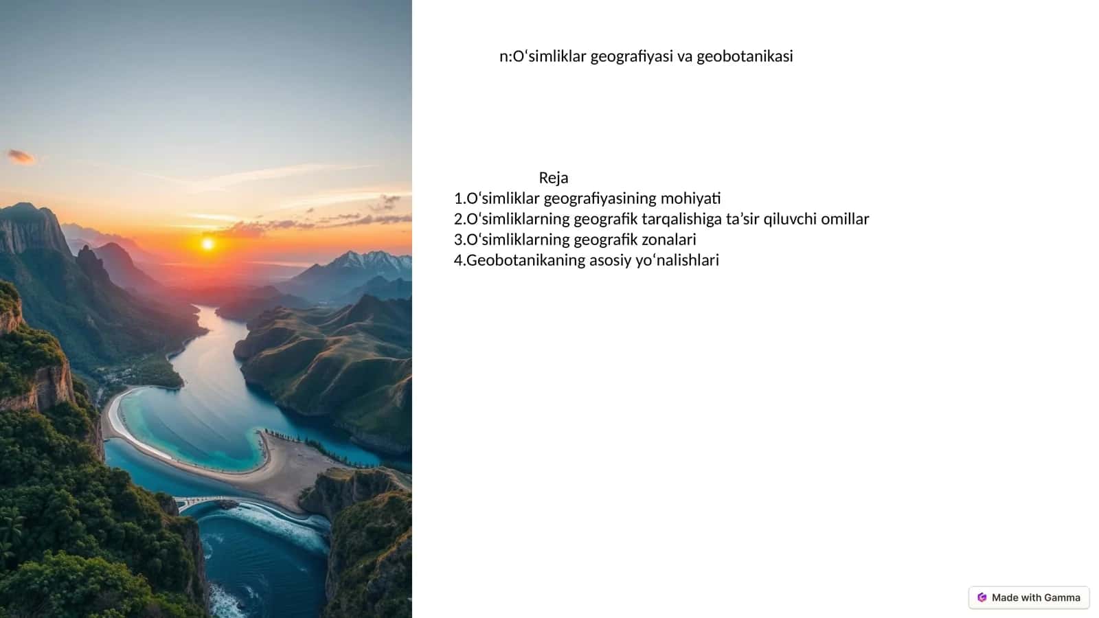 Oʻsimliklar geografiyasi va geobotanikasi 1