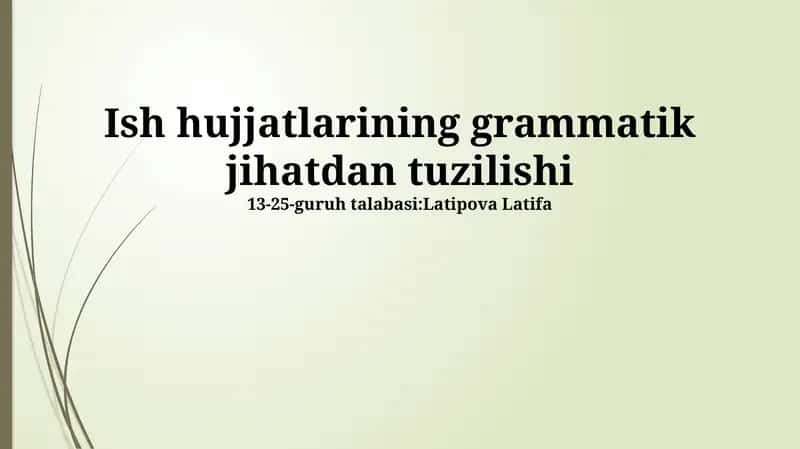 Da'vo Hujjatlarining Grammatik Tuzilishi 1