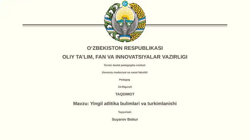 Yengil atletika bulimlari va turkimlanishi 1