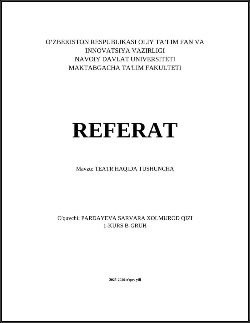 TEATR HAQIDA TUSHUNCHA 1