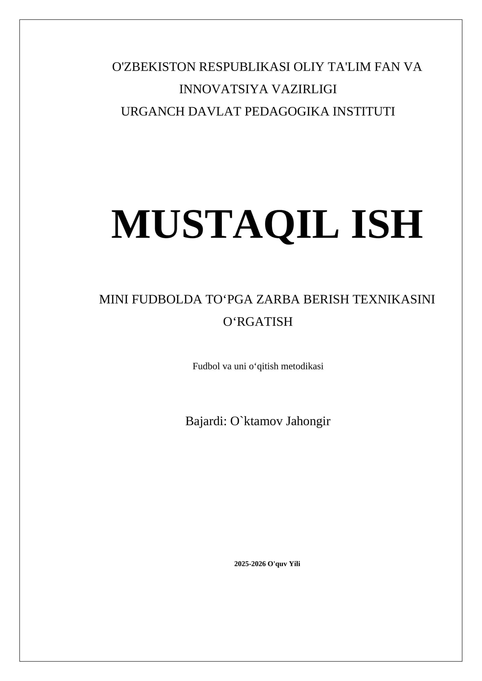 Mini fudbolda toʻpga zarba berish texnikasini oʻrgatish 1