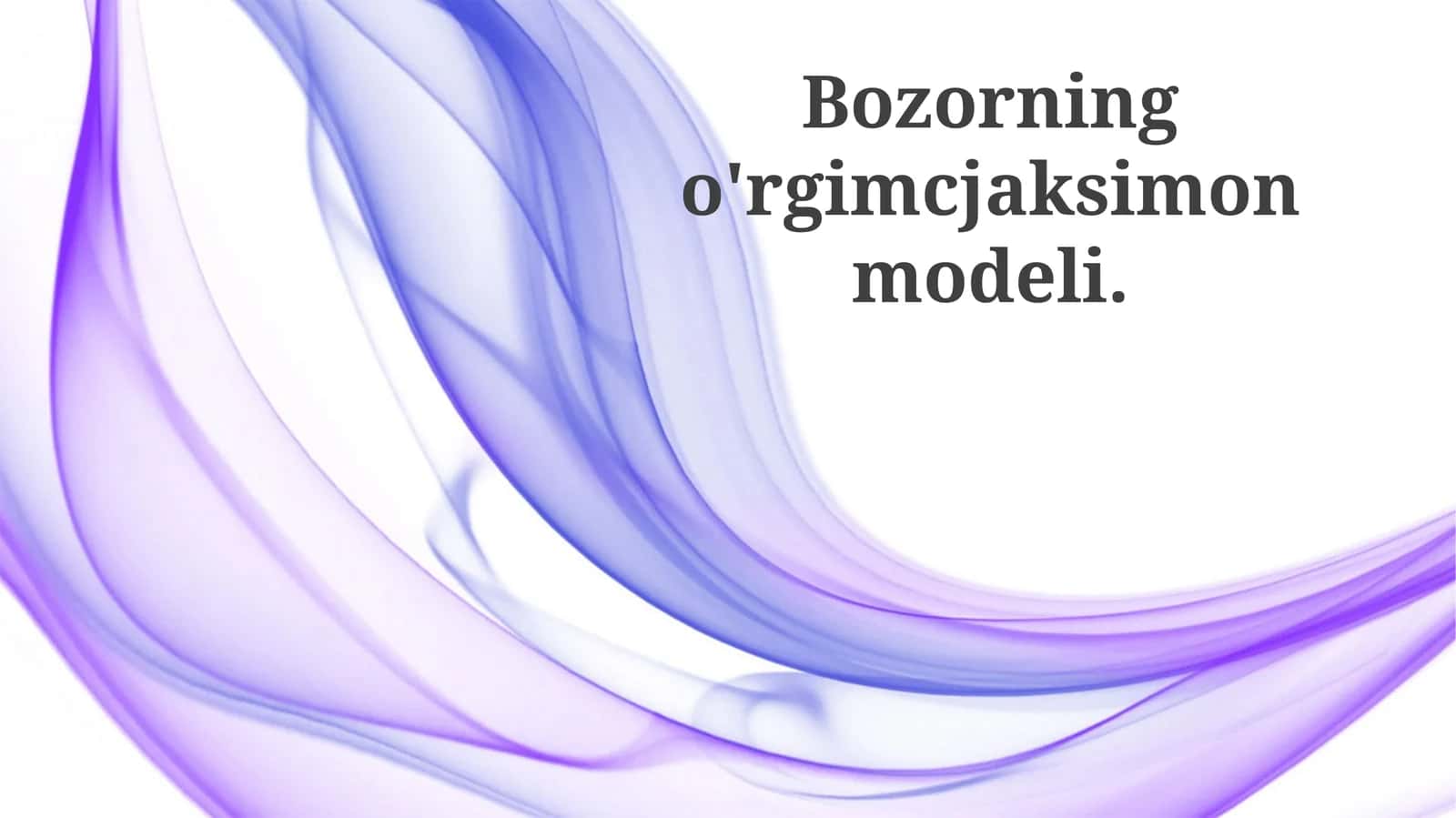 Bozorning o'rgimchaksimon modeli 1