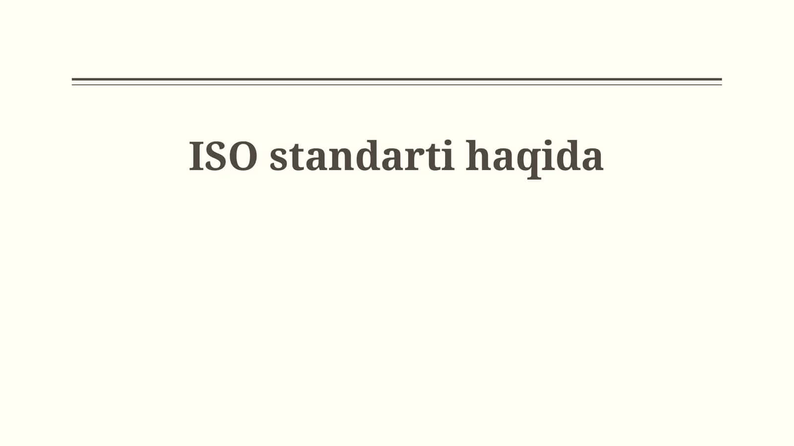ISO standartlariga muvofiqlik va sertifikatlash 1