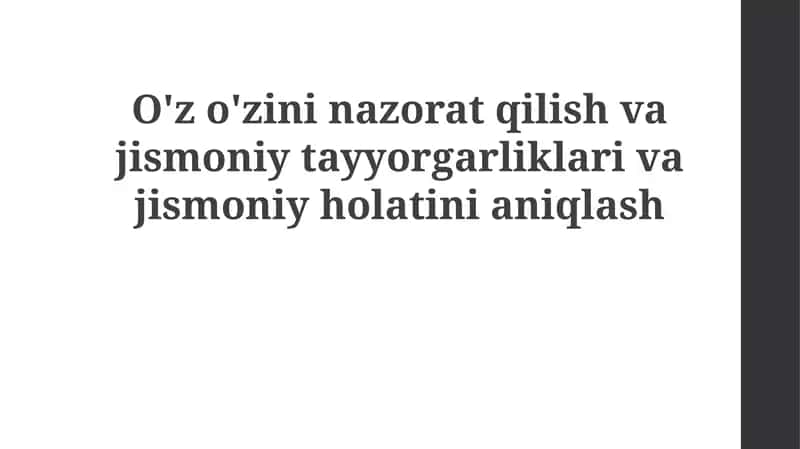 O'z-o'zini nazorat qilish 1