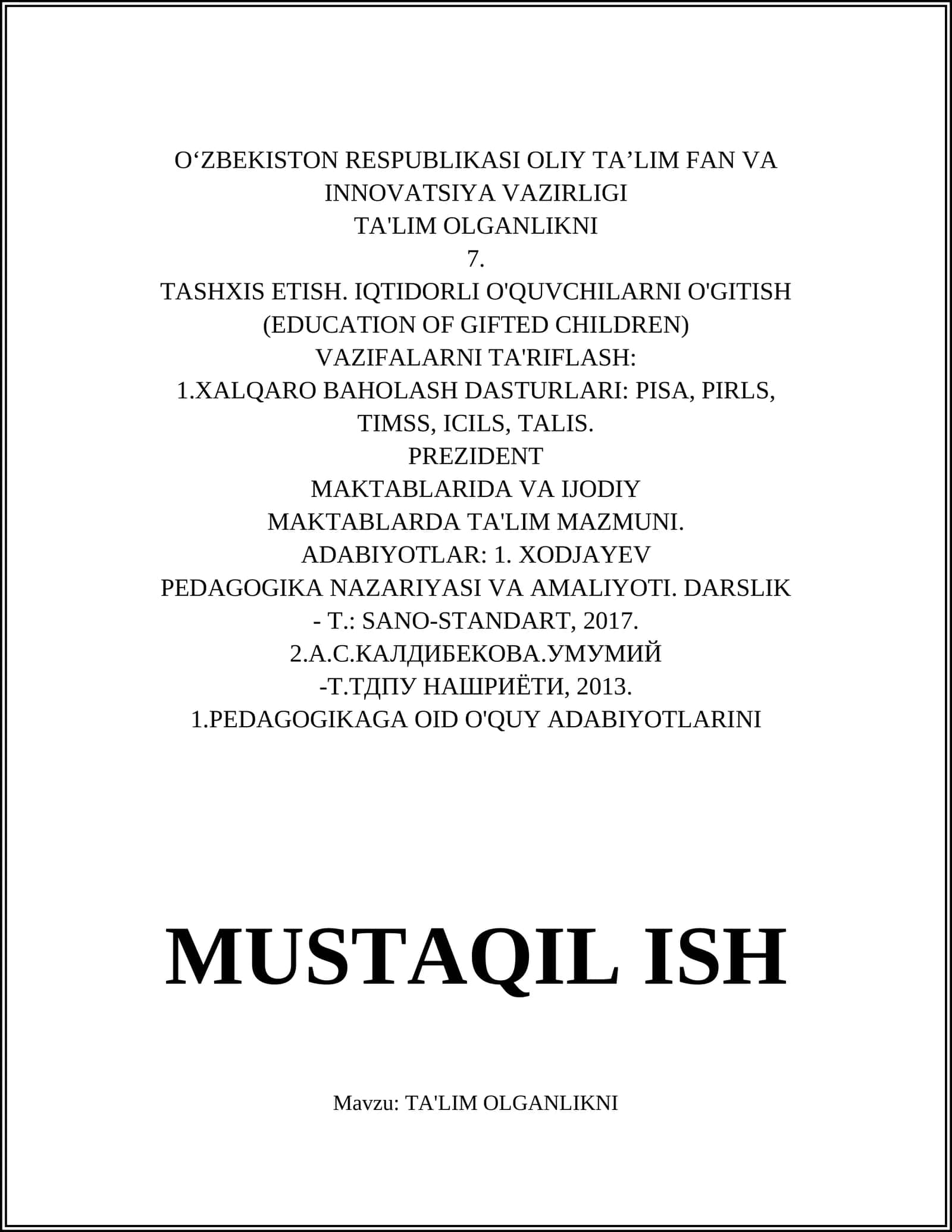 TA'LIM OLGANLIKNI 7 1