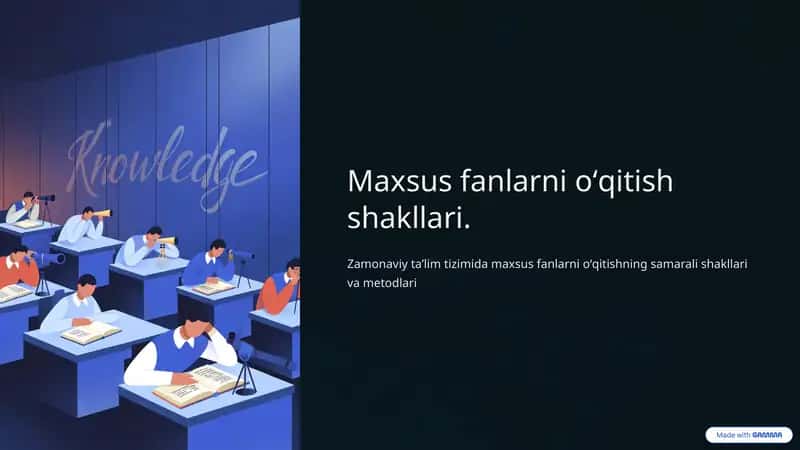 Maxsus fanlarni oʻqitish shakllari 1