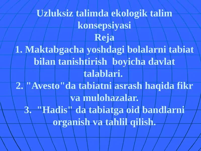 Uzluksiz talimda ekologik talim konsepsiyasi 1