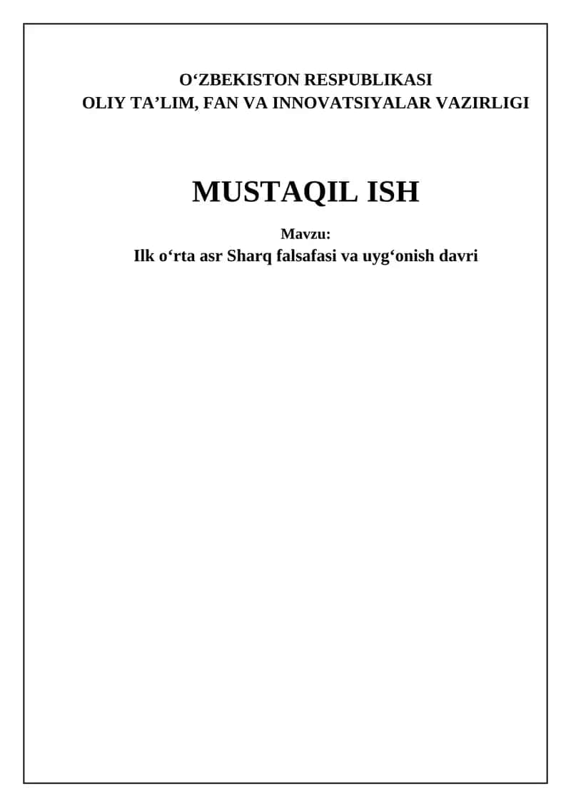 Ilk o'rta asrlardagi Sharq falsafasi: Asosiy maktablar va g'oyalar 1