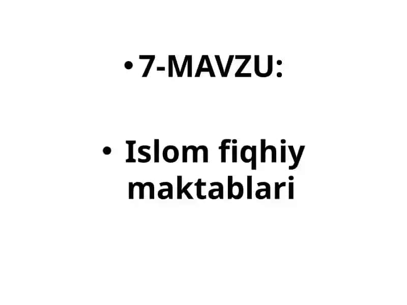 Islomfiqhiy maktablari