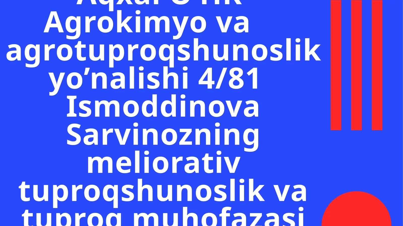 Gipsli tuproqlar va ularning melioratsiyasi 1