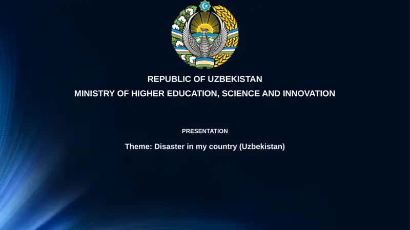 Presentation on Disaster in Uzbekistan 1