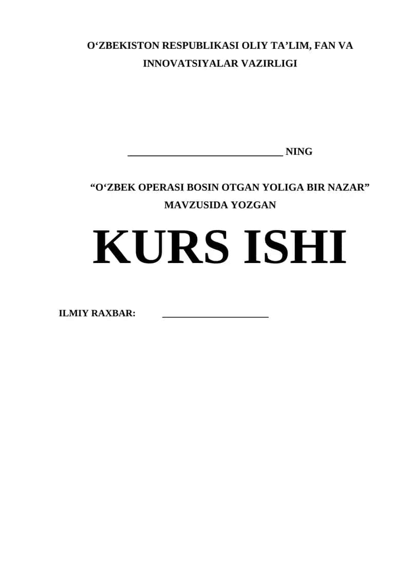 O‘zbek Operasi Bosin Otgan Yoliga Bir Nazar 1