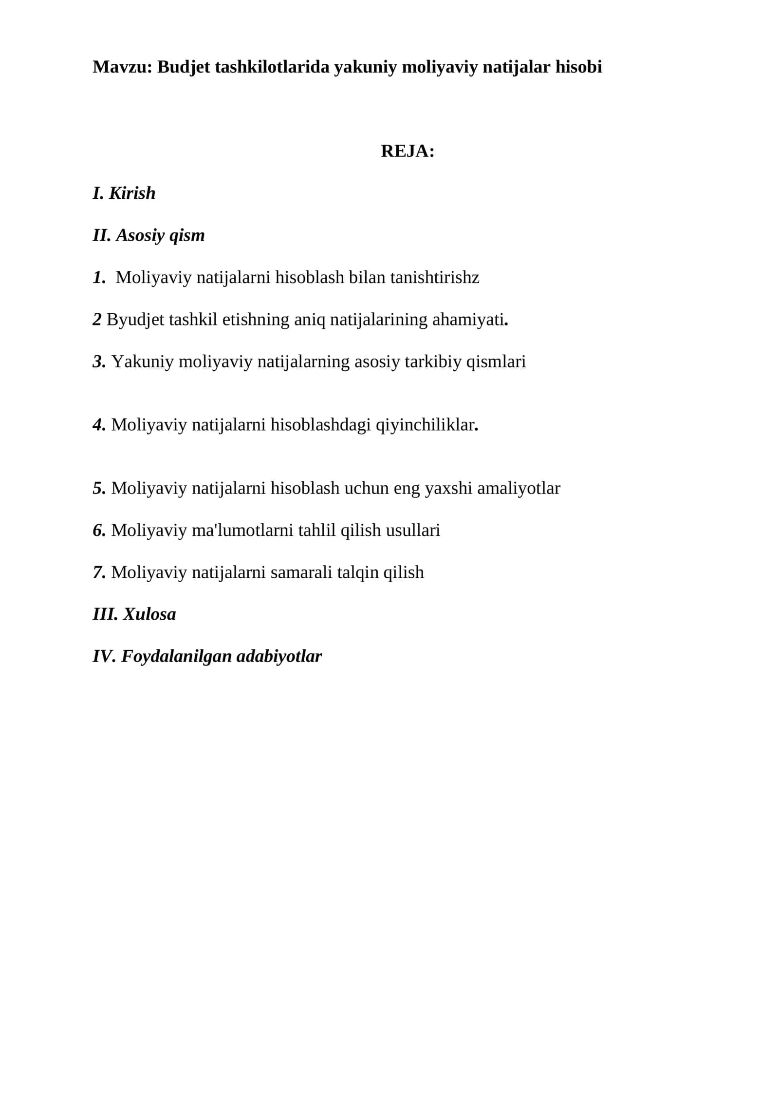 Byudjet tashkilotlarida yakuniy moliyaviy natijalar hisobi 1
