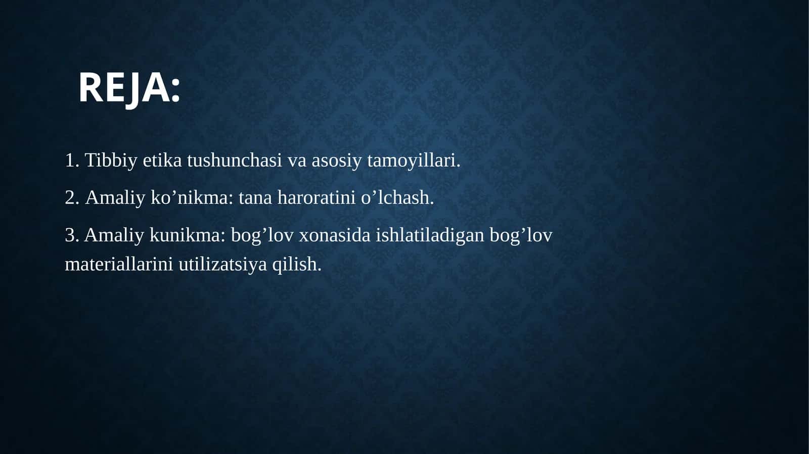 Tibbiy etika tushunchasi va asosiy tamoyillari 1