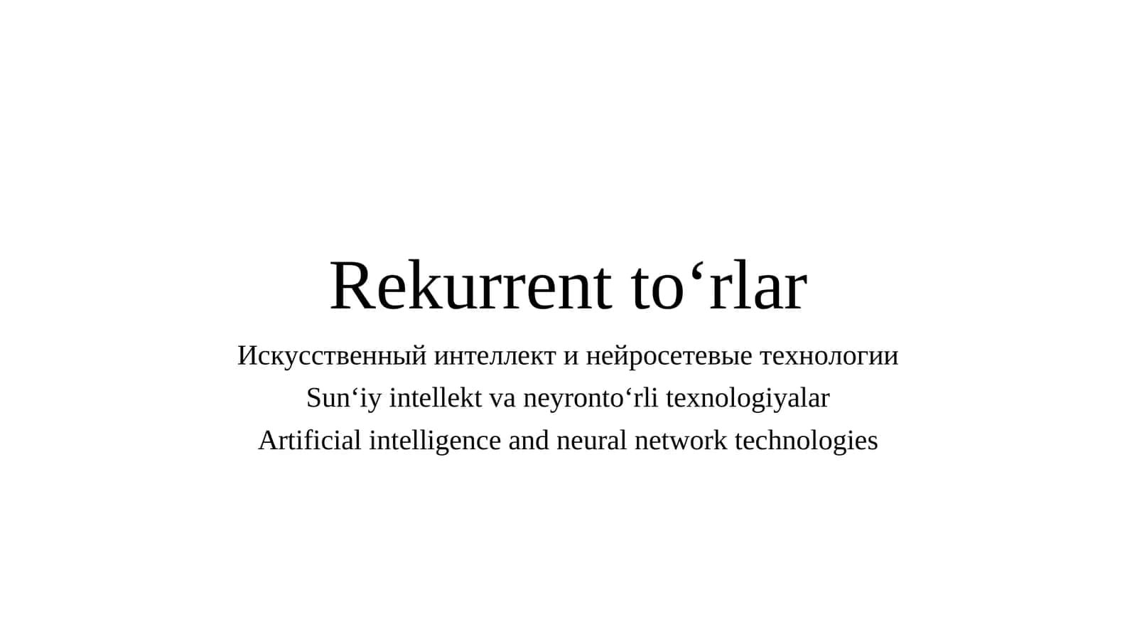Rekurrent to‘rlar 1