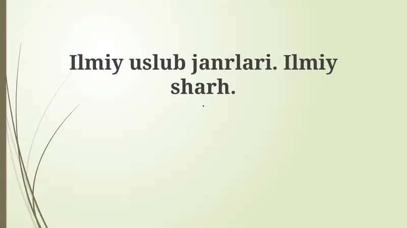 Ilmiy uslub janrlari 1