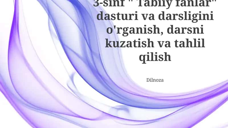 3-sinf "Tabiiy fanlar" dasturi va darsligi 1