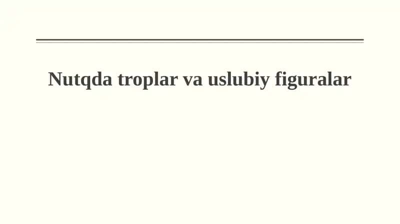 Nutq uslublari va badiiy vositalar 1